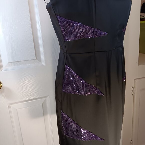 Forever 21 NWOT Black Purple Sequins Cocktail Formal Mini Dress Women's Size M - Picture 10 of 16